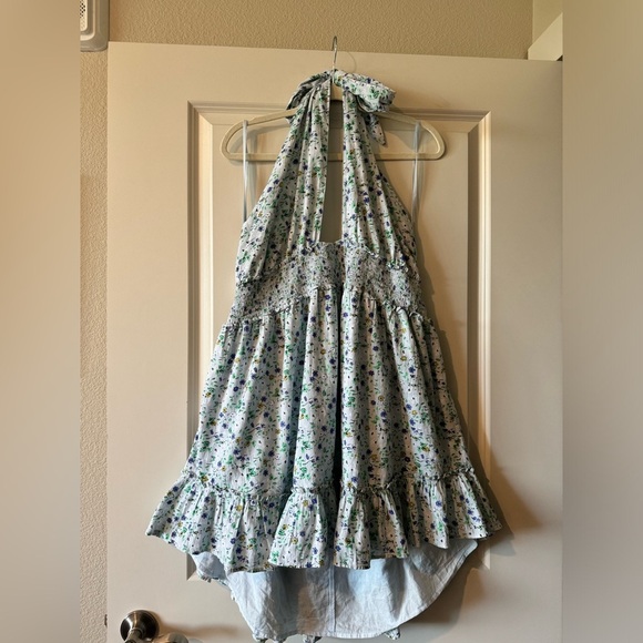 NEW Aerie Spring Fling Halter Cross Floral Dress Blue XXL NWOT - Picture 2 of 4